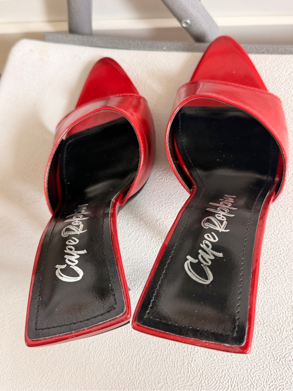 Cape Robbin Red Pointed D'Orsay Mules